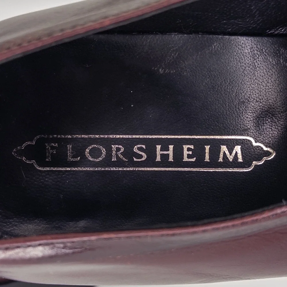 Florsheim Men's Size 8D Loafers Burgundy Leather Braided Dress Shoes USA 33472